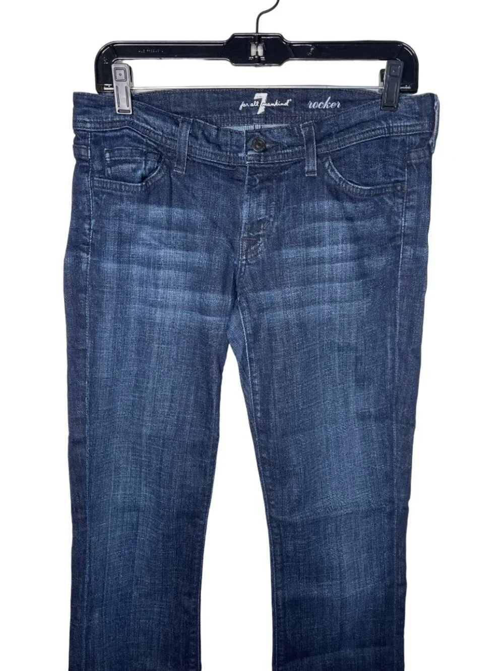 7 For All Mankind Women Size 28 Bootcut Jeans Blue Denim Stretch - Picture 3 of 12